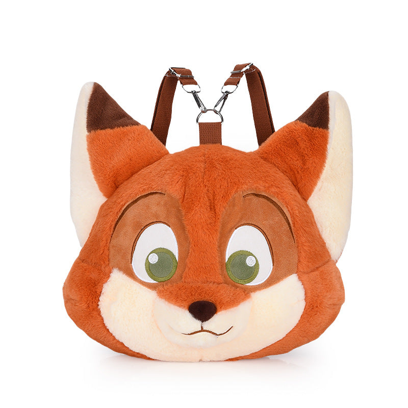 Plush backpack with cute fox design