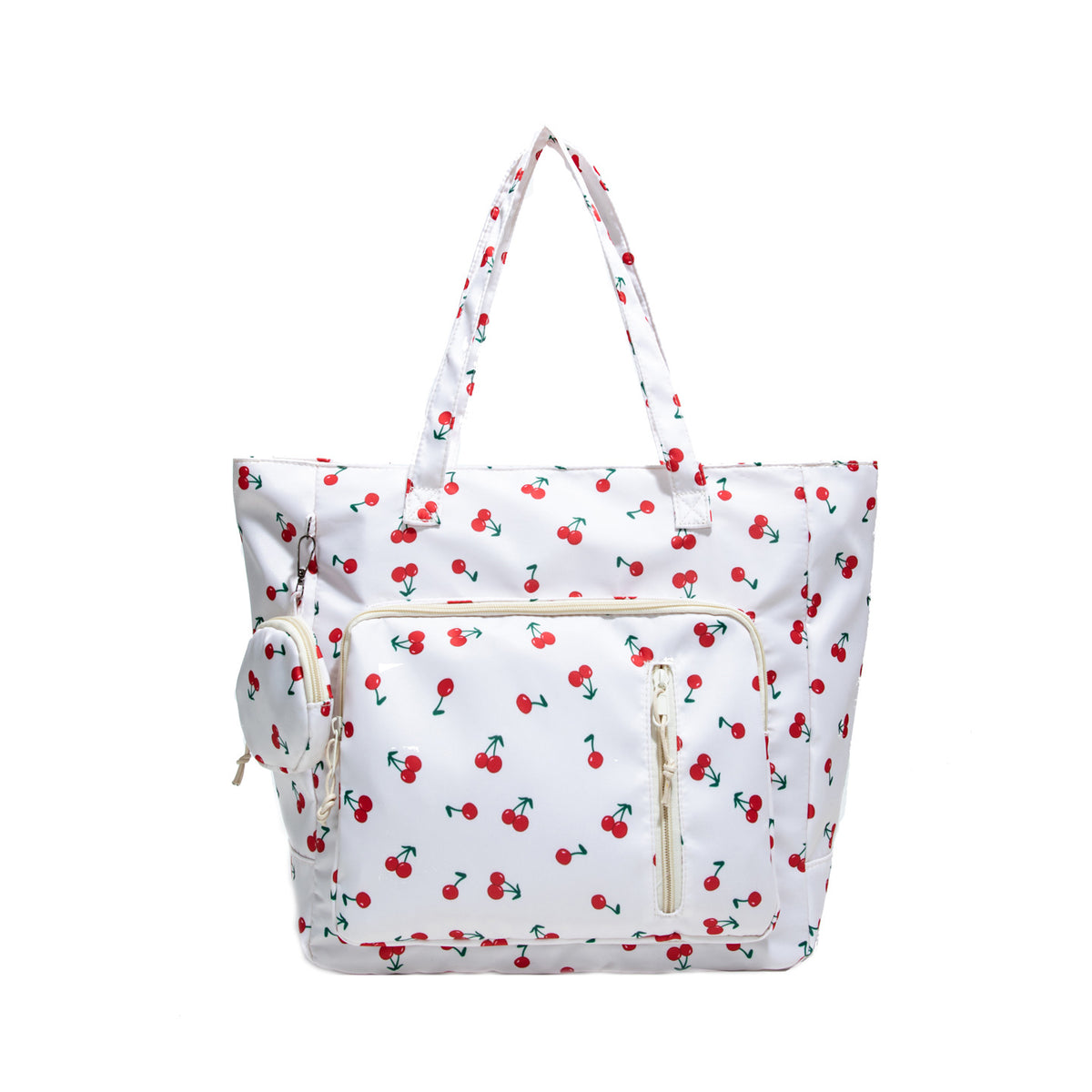 Functional Floral Print Tote Bag