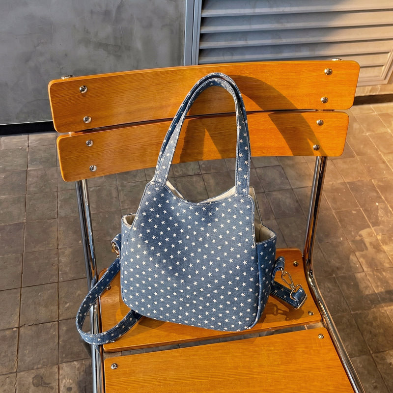 Versatile Star-Patterned Mini Shoulder Bag