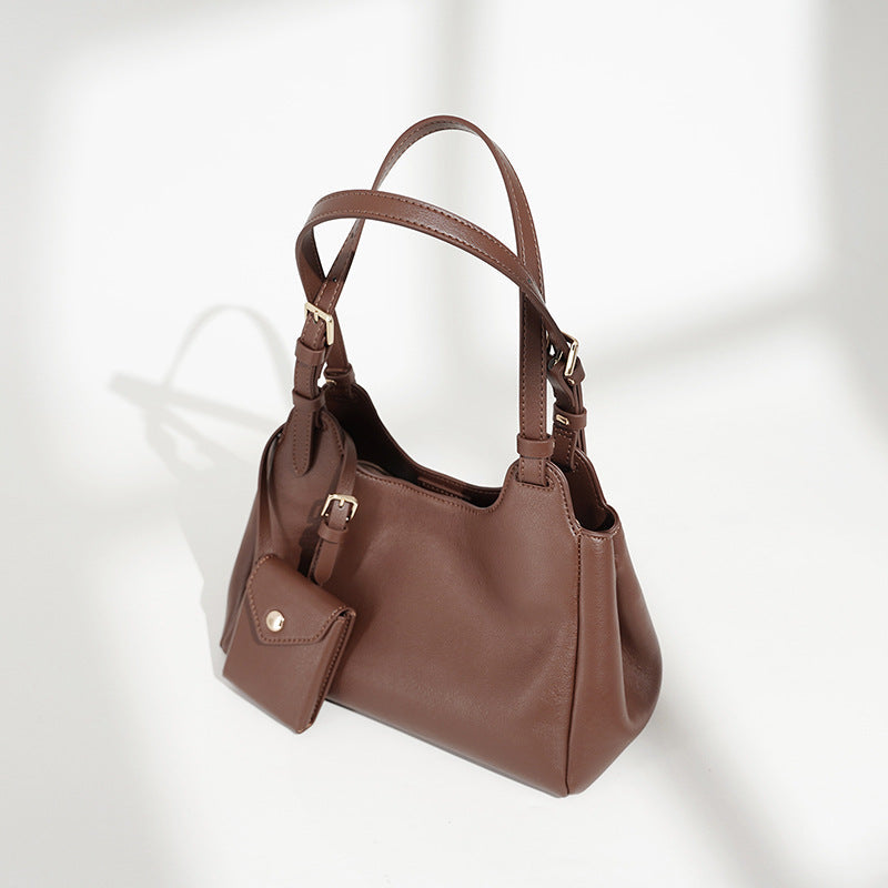 Women’s hobo bag made of high-quality leather with detachable mini-wallet-https://detail.1688.com/offer/1010315053397.html-Calm Wears-Coffee-26-Calm Wears