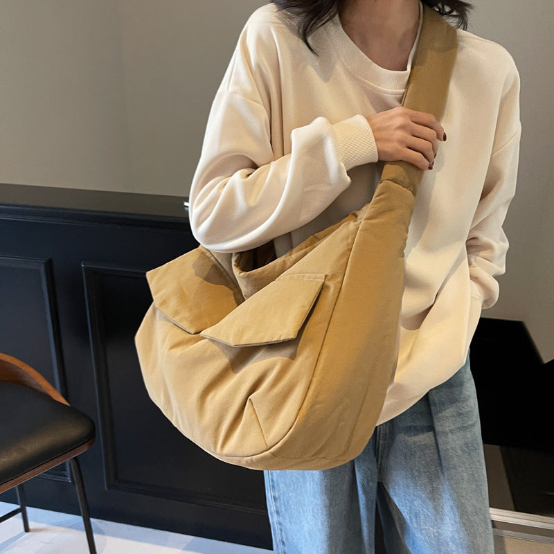 Soft Fabric Shoulder Hobo Bag Calm Wears