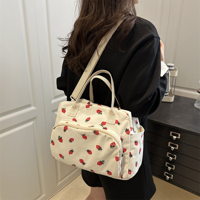 WoPlayful Strawberry Print Crossbody Bag