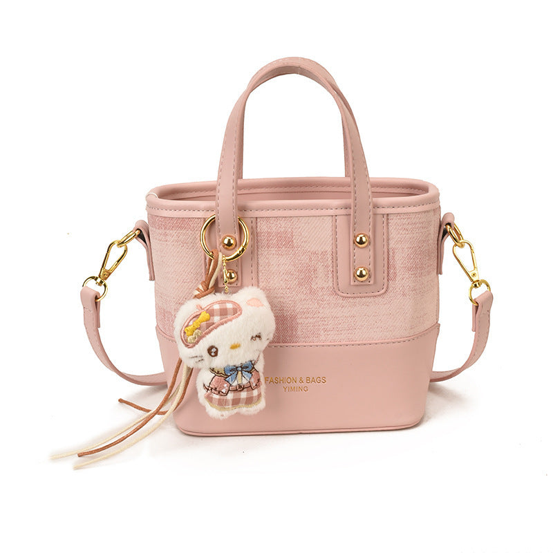 Ladies Mini Shoulder Bag with Cute Pendant