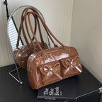 Stylish Multifunctional Handbag with Bow Detail
