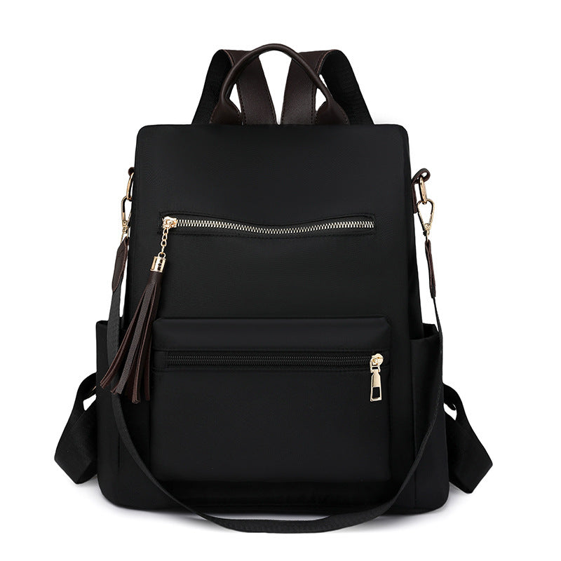 Elegant Multi-Pocket Backpack with Detachable Strap