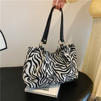 Stylish Zebra Print Canvas Tote Bag