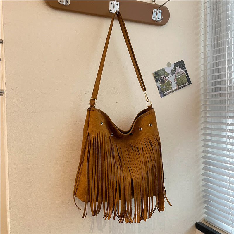 Fringe Suede Crossbody Bag