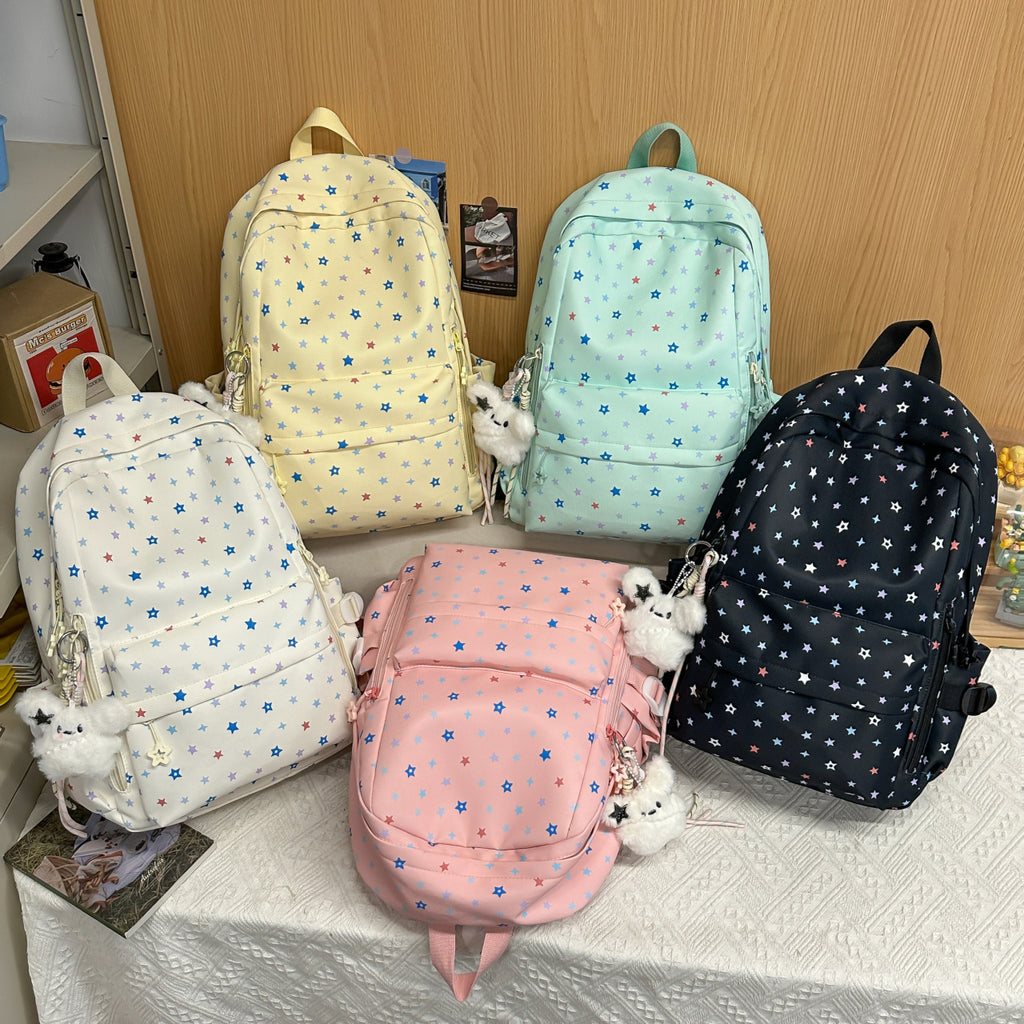 Backpack with Playful Star Pattern and Practical Storage Compartment