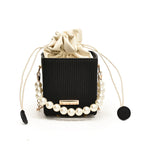 Women's mini handbag with detachable pearl chain