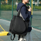 Quilted Multi-Pocket Tote Bag