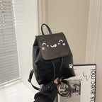 Cute Cat-Themed Faux Leather Backpack