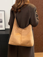 Soft Suede Hobo Shoulder Bag