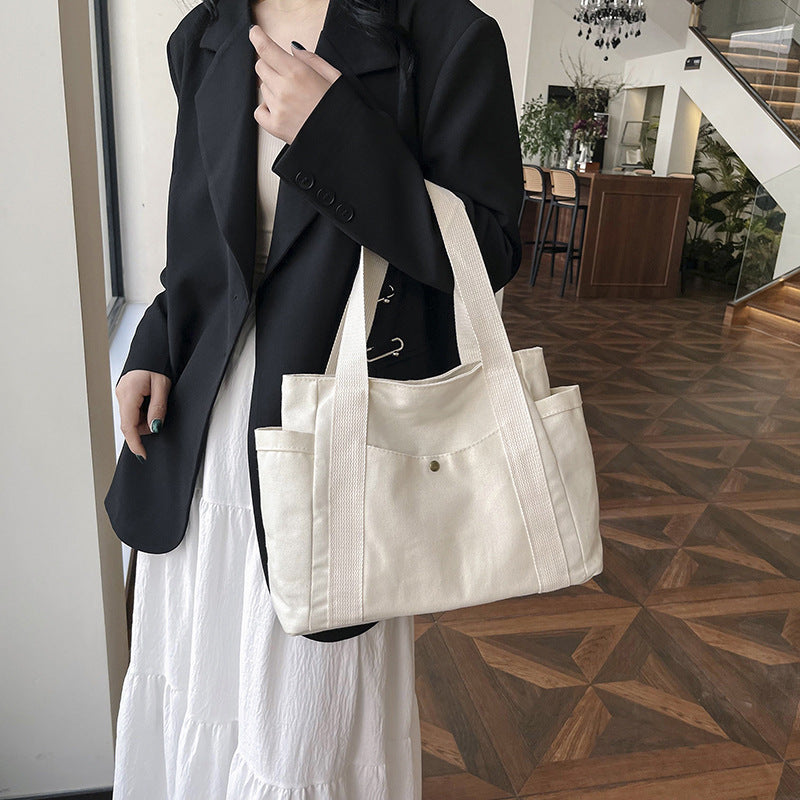 WoMulti-Pocket Casual Utility Tote Bag