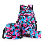 Versatile backpack set with creative geometric patterns