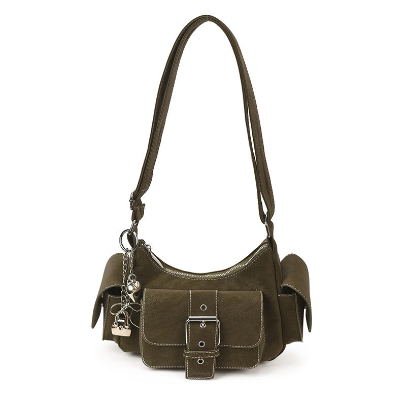 Women's shoulder bag in modern design with practical compartments-https://detail.1688.com/offer/1009380597804.html-Calm Wears-Green-Size: with tag-Calm Wears