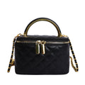 Women's mini handbag with gold chain accent and textured design