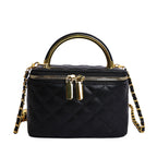 Women's mini handbag with gold chain accent and textured design