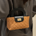 Women's Mini Handbag with Elegant Check Pattern