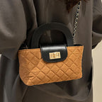 Women's Mini Handbag with Elegant Check Pattern