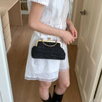 Vintage-Inspired Textured Crossbody Bag