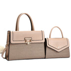 Women’s handbag set with textured design and elegant mini crossbody bag
