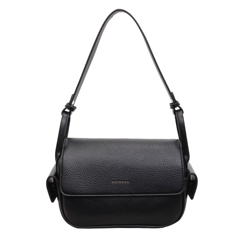 Women’s shoulder bag made of soft, textured leather with adjustable shoulder strap-https://detail.1688.com/offer/1015135723712.html-Calm Wears-Black-nothing-Calm Wears