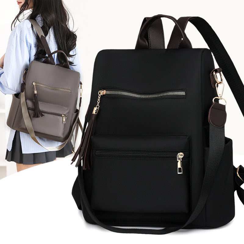 Elegant Multi-Pocket Backpack with Detachable Strap