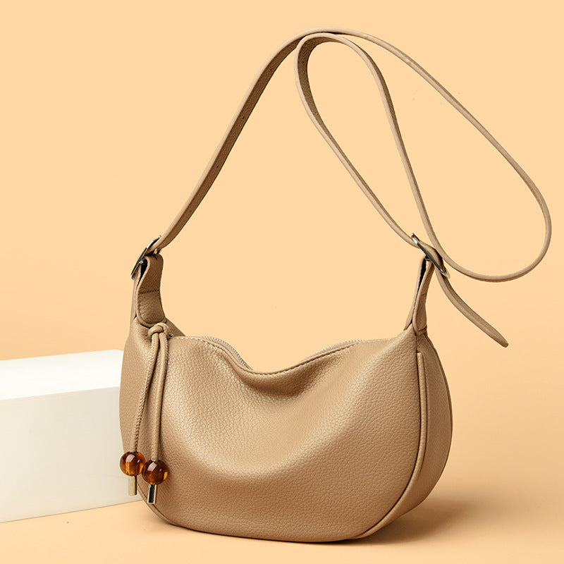 Casual Textured Leather Sling Bag
