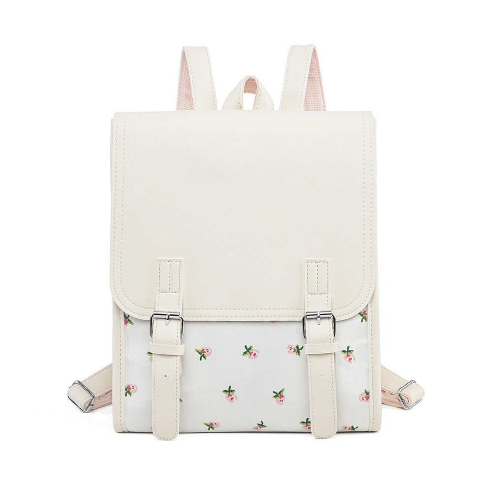 Floral Print Structured Backpack Calm Wears