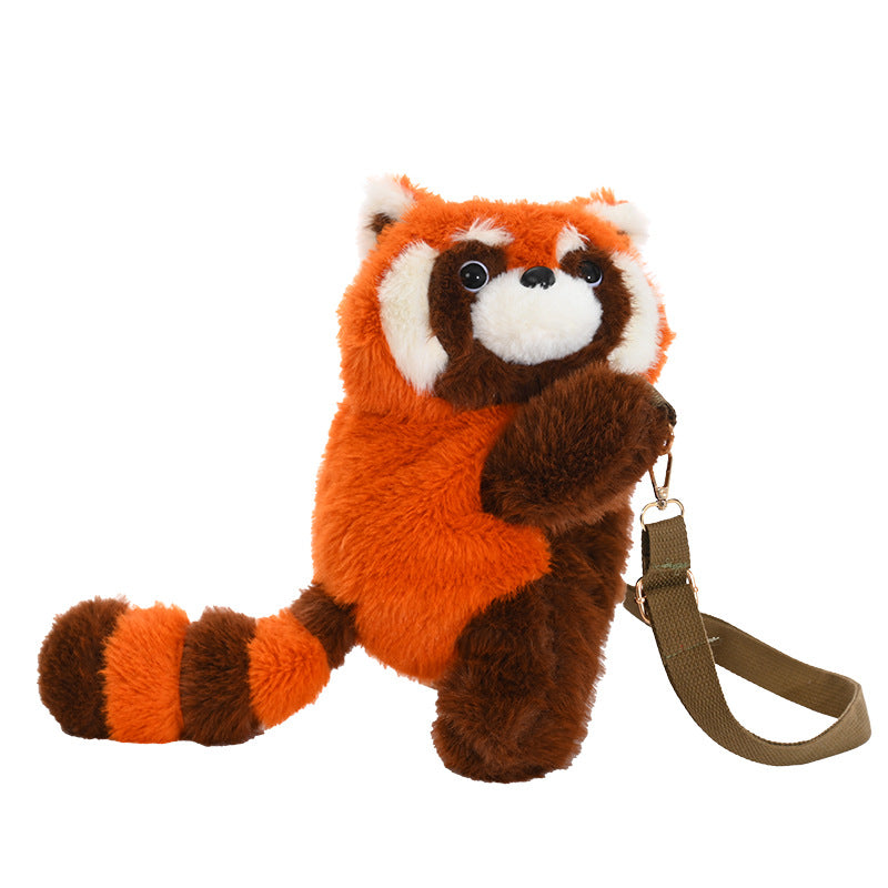 Plush Shoulder Bag with Cute Red Fox Design