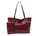 Women's elegant patent leather tote with removable interior compartment-https://detail.1688.com/offer/1036425819112.html-Calm Wears-Black-nothing-Calm Wears