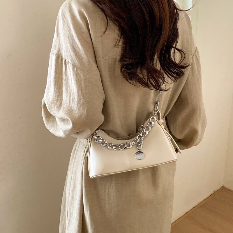 Women's fashionable shoulder bag with sparkling chain accent-https://detail.1688.com/offer/1025795333527.html-Calm Wears-White-nothing-Calm Wears
