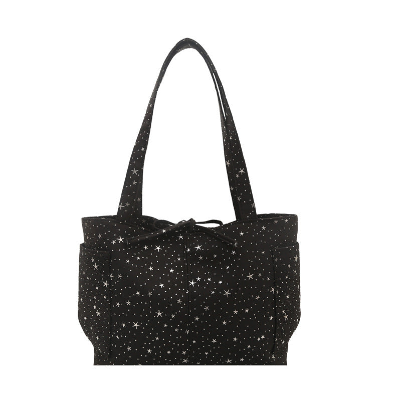 Women's Tote Bag with Sparkling Star Design-https://detail.1688.com/offer/1043998999749.html-Calm Wears-Black-nothing-Calm Wears