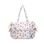 Cherry Print Multi-Pocket Tote Bag