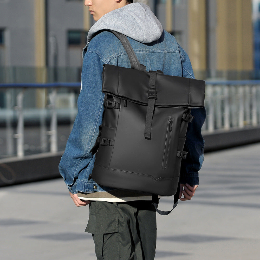 Stylish Roll-Top Waterproof Backpack