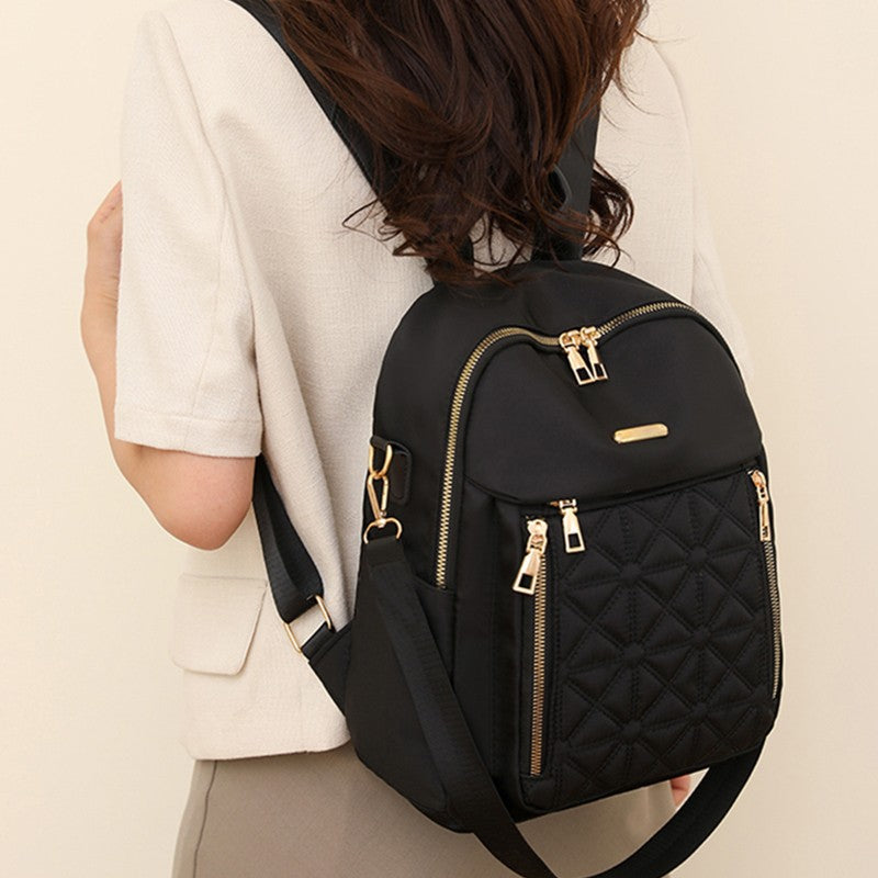 Stylish Quilted Nylon Backpack Calm Wears