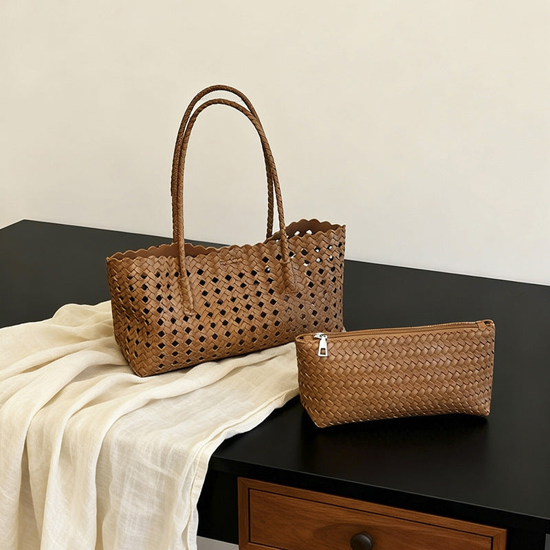 WoHandwoven Straw Market Tote Bag