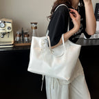 Women's stylish tote bag with practical inner pockets-https://detail.1688.com/offer/914664890411.html-Calm Wears-White-nothing-Calm Wears