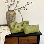 WoHandwoven Straw Market Tote Bag