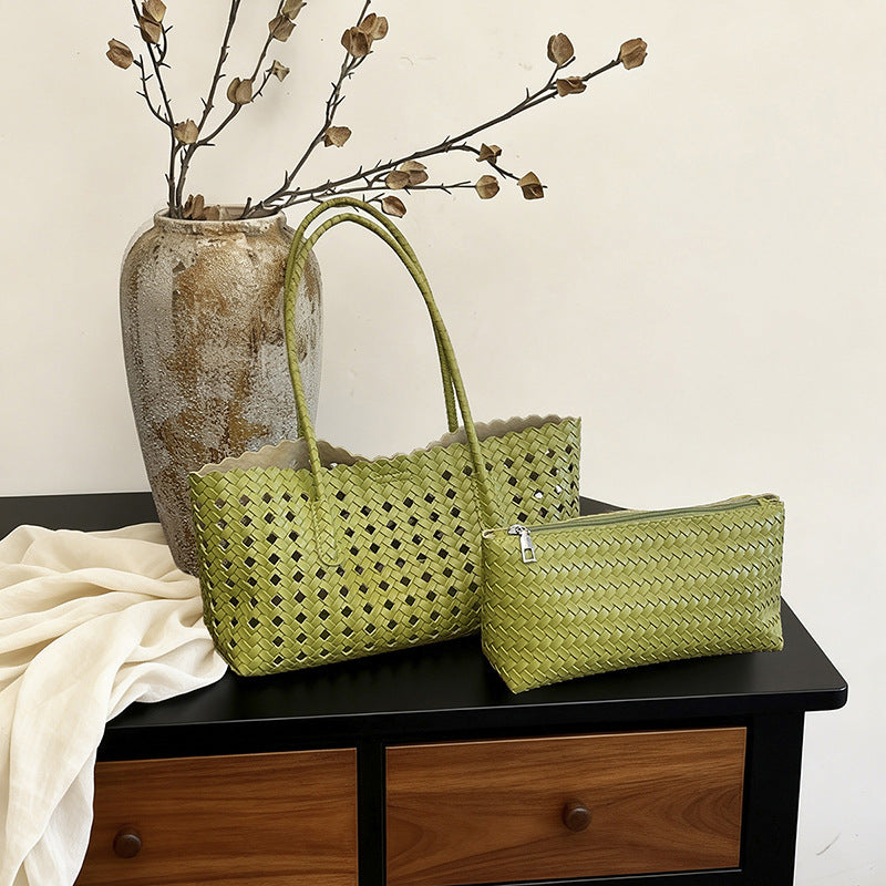 WoHandwoven Straw Market Tote Bag