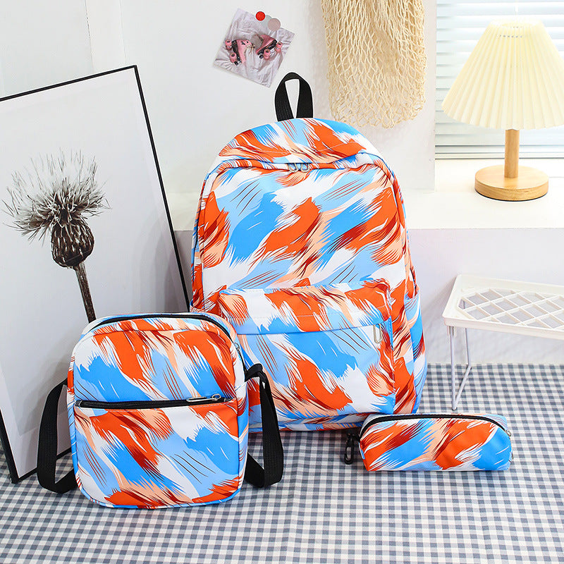 Stylish backpack with matching crossbody bag and pencil case