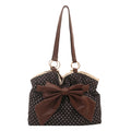 WoCharming Polka Dot Bow Tote Bag
