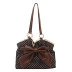 WoCharming Polka Dot Bow Tote Bag