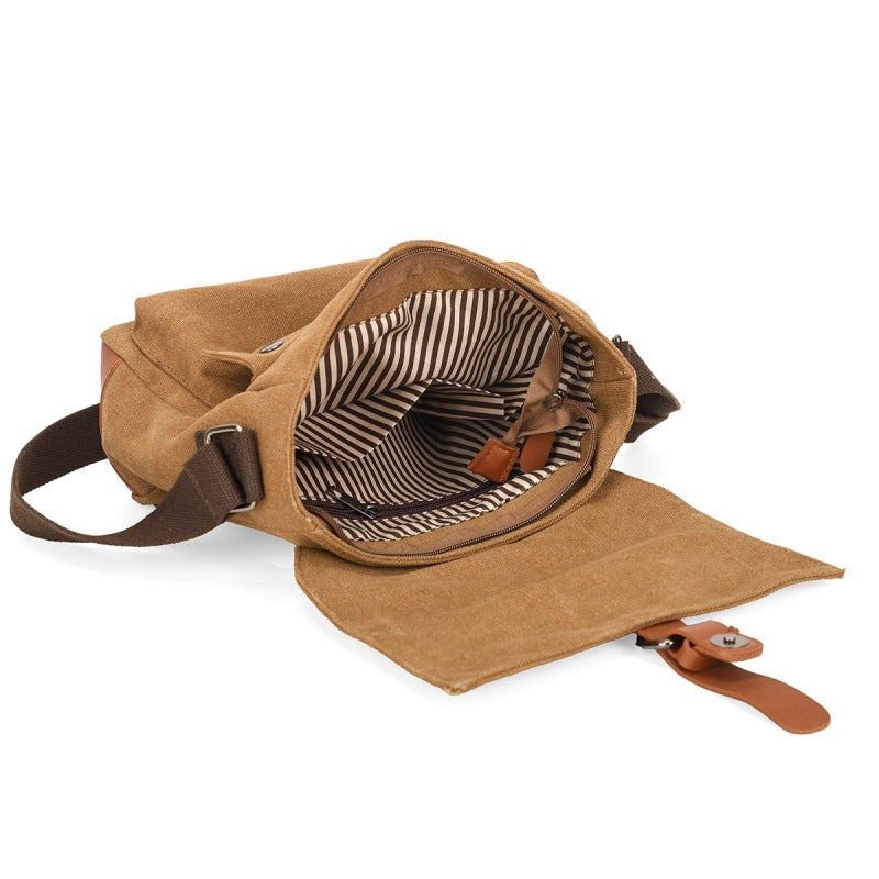 Vintage-Inspired Canvas Messenger Bag