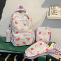 Stylish Strawberry Print Backpack Set