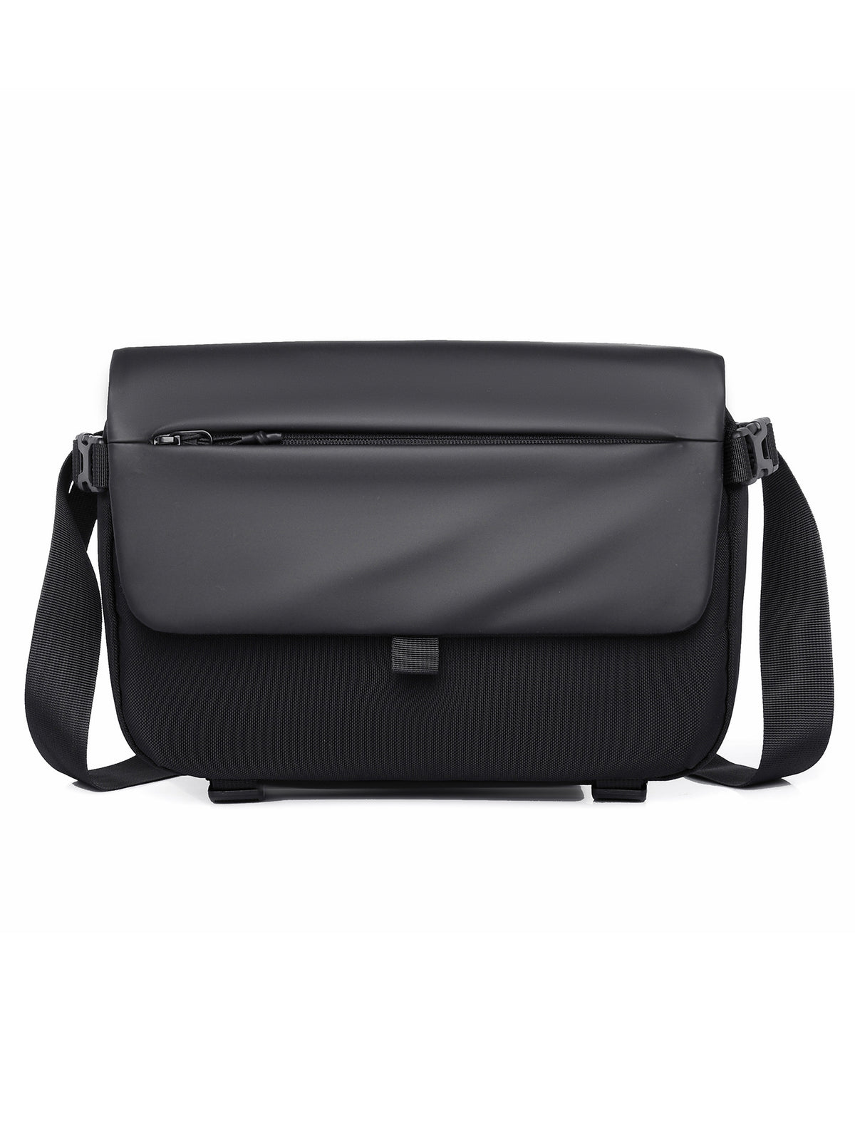 Messenger bag with versatile compartments and water-repellent material