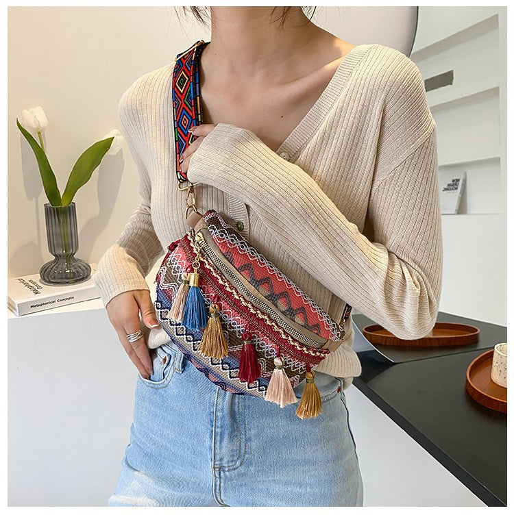 Colorful Embroidered Crossbody Bag