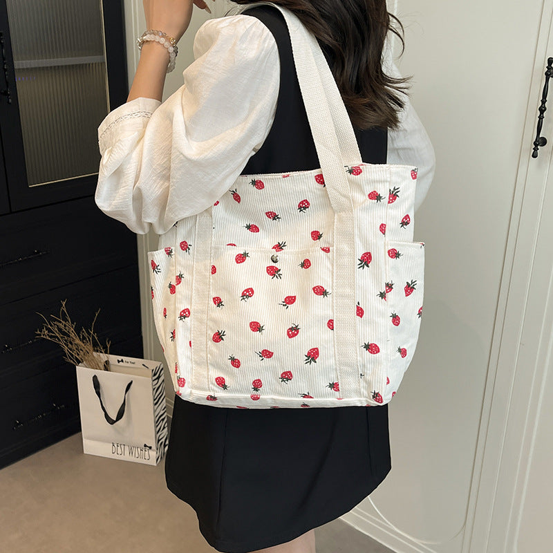 WoFloral Patterned Canvas Shopping Tote Bag