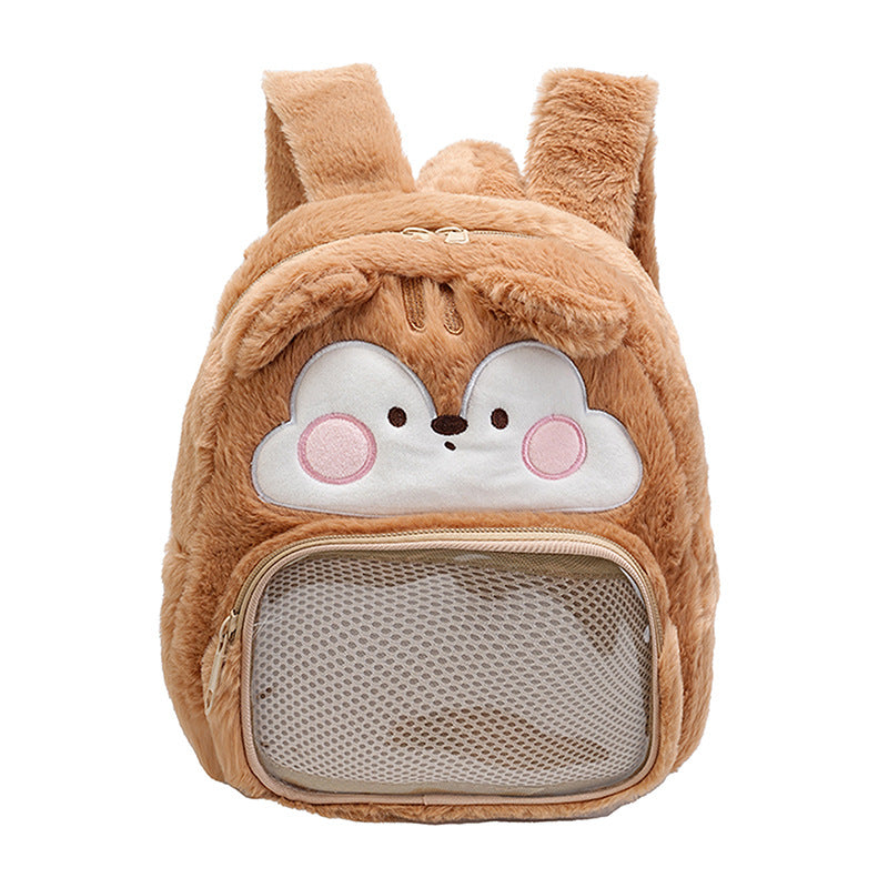 Plush backpack with bunny design