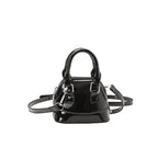 Women's mini handbag with glossy surface and fashionable zipper